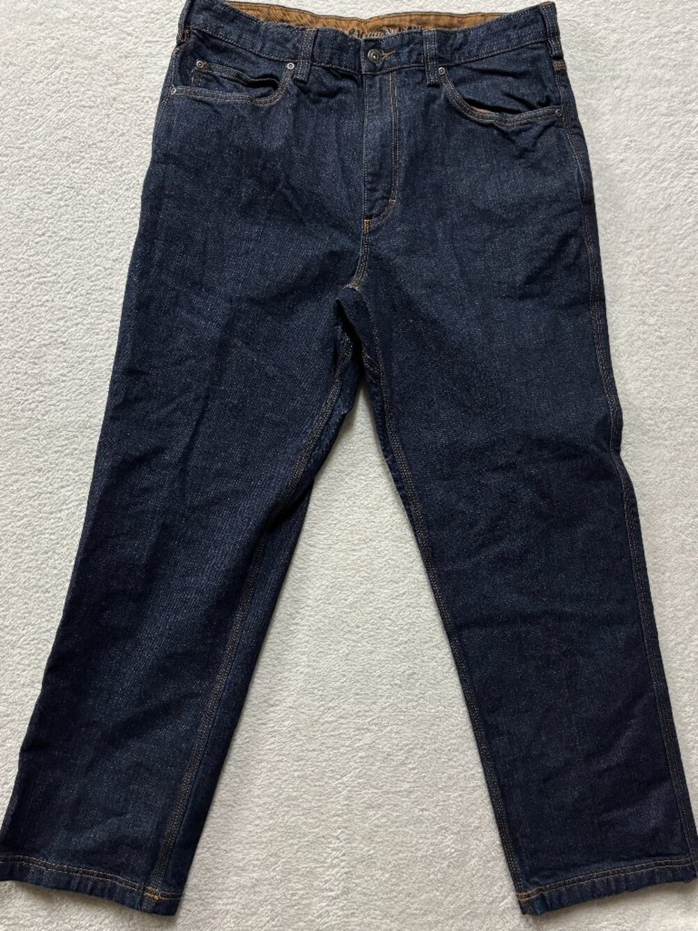 Duluth Jeans Mens 36x30 Flex Ballroom Dark Wash Denim Rugged workwear Durable